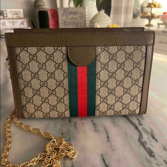 Beige Leather Crossbody Handbag - Picture 11 of 11